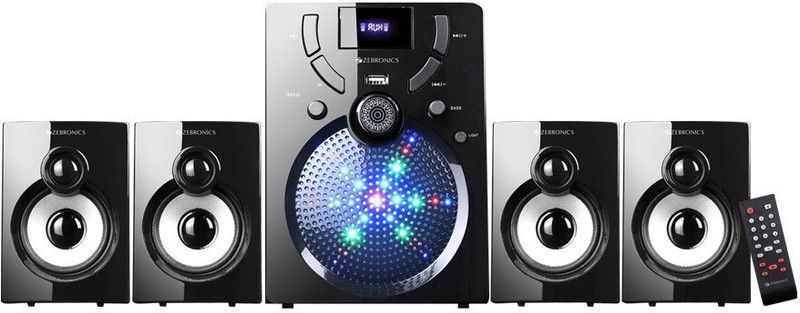 ZEBRONICS ZEB-UDAAN 4 BTRUF 60 W Bluetooth Home Theatre  (Black, 4.1 Channel)