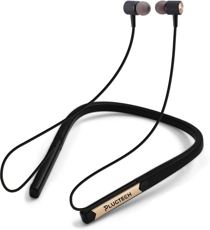 Plugtech Go Neck Pro Bluetooth Headset  (Black, In the Ear)