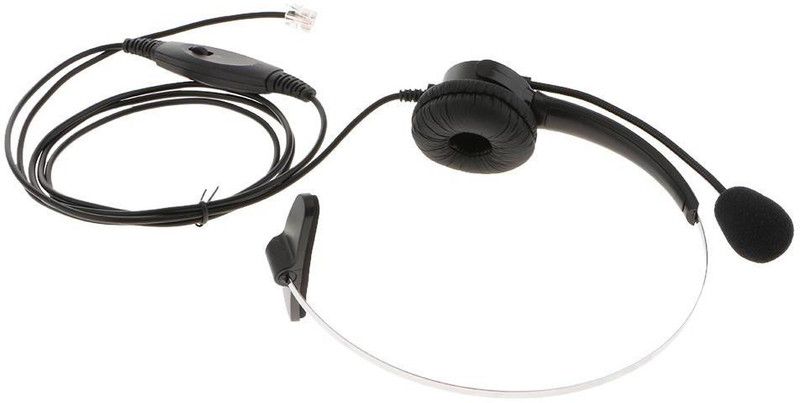 Calandis Telephone Headset Clear Voice Head-Mounted RJ9 with Mute Wired Headset  (Black, In the Ear)