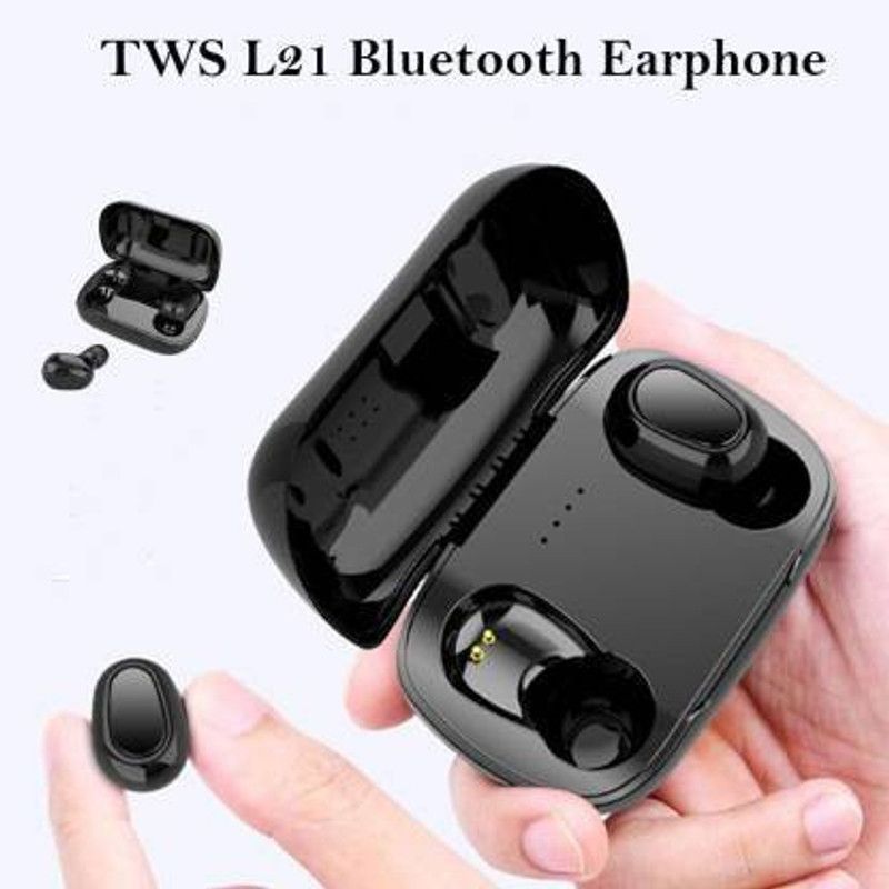 VARIPOT TWS L21 Bluetooth Headset for all Smart phones Bluetooth Bluetooth Headset  (Black, True Wireless)