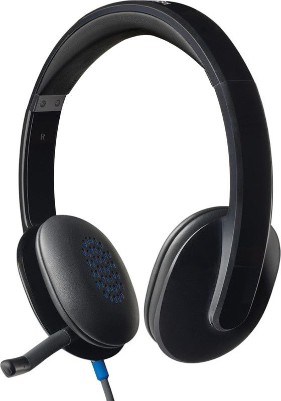Logitech H540 USB Wired Headset  (Black, On the Ear)