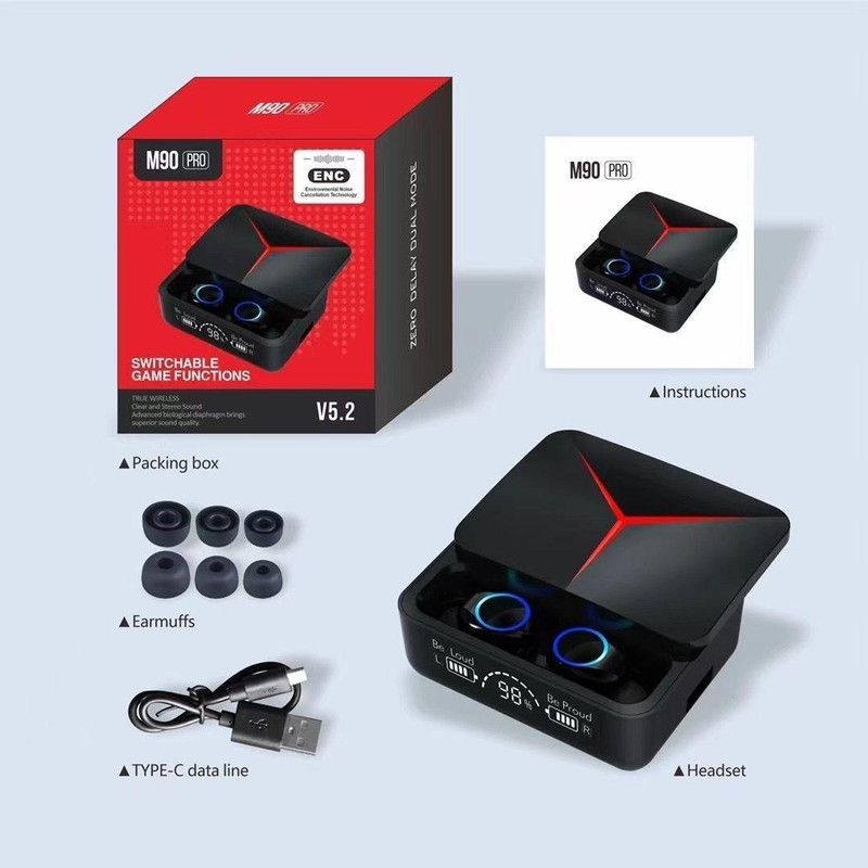 BSVR Stylish LED Display EarBuds Wireless Bluetooth With Portable Charging Case 45 Bluetooth Headset  (Black, True Wireless)
