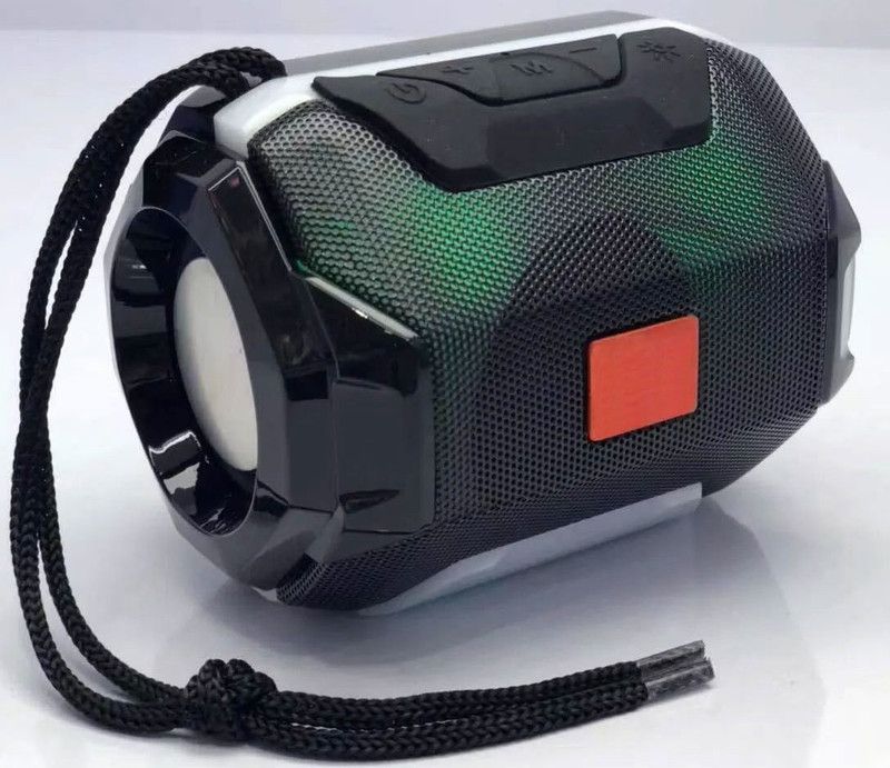 RECTITUDE Best Selling TG-162 Splashproof Bluetooth Wireless Super Bass Speaker with colour changing LED Lights with Carrying strap, in-Built FM,Mic 10 W Bluetooth Speaker  (Black, 5.0 Channel)