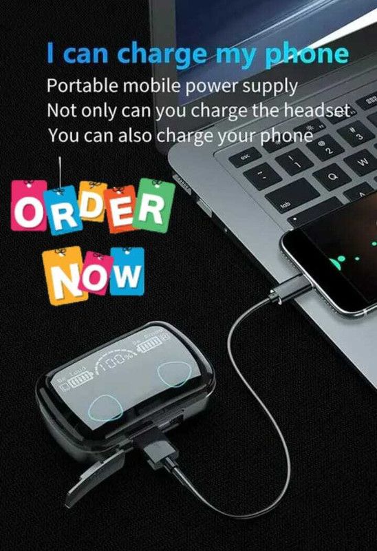 M10 M19 Eaebuds Bluetooth Bluetooth Headset  (black, True Wireless)