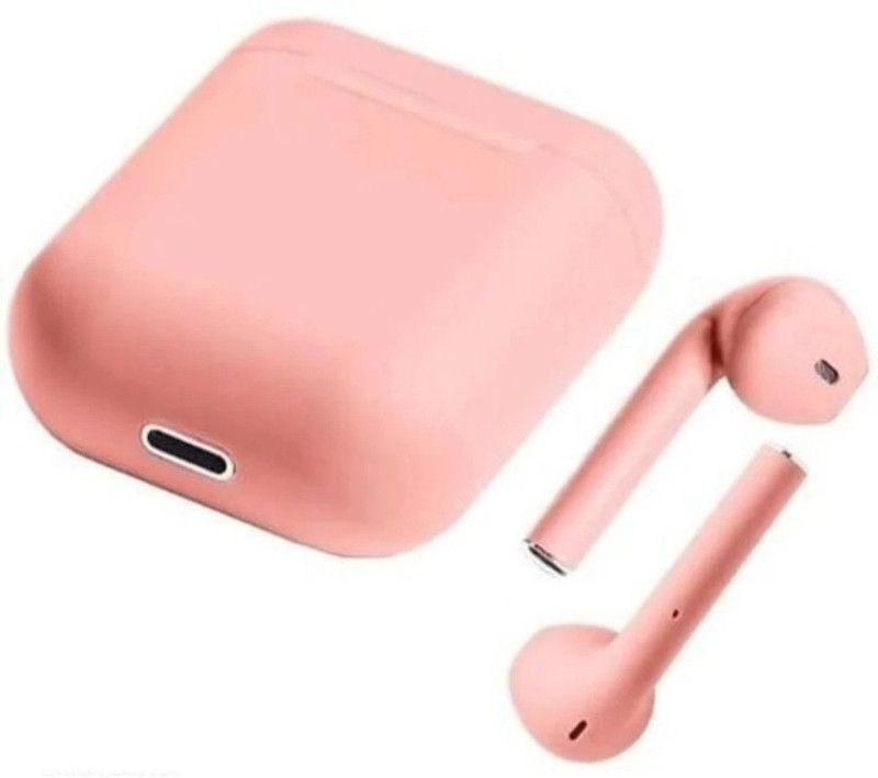 Amazers i12 In-Ear True Wireless Earbuds With Mic Fast charging Bluetooth Headset Bluetooth Headset  (Pink, True Wireless)