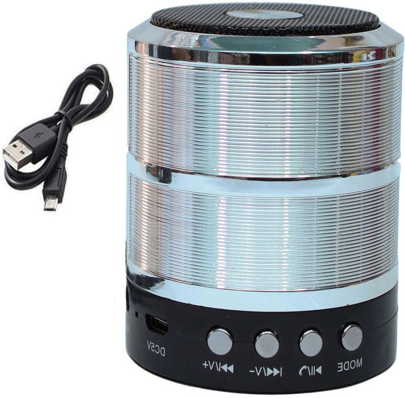 Alafi Buy Ultra Bass Sound WS887 Speaker A3 with Thunder sound, SD Card, aux supported 5 W Bluetooth Speaker  (Silver, Stereo Channel)