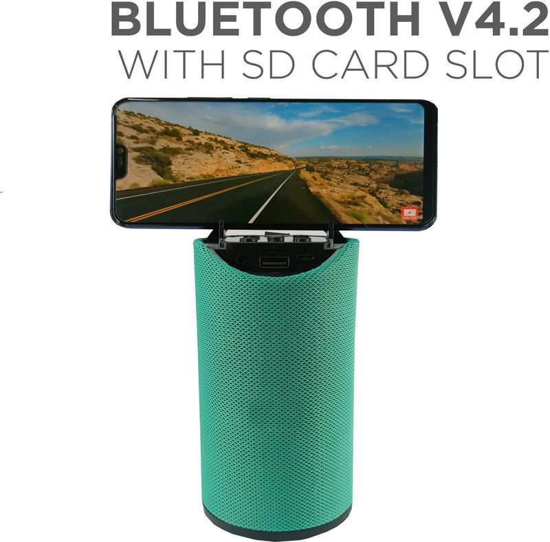 ATIASRAMA Premium Shockproof & Splashproof Bluetooth Speaker with Built-in Microphone Tf/USB/Aux 5 W Bluetooth Speaker Black 5 W Bluetooth Speaker 5 W Bluetooth Speaker Greensr9 10 W Bluetooth Speaker  (Green, Stereo Channel)