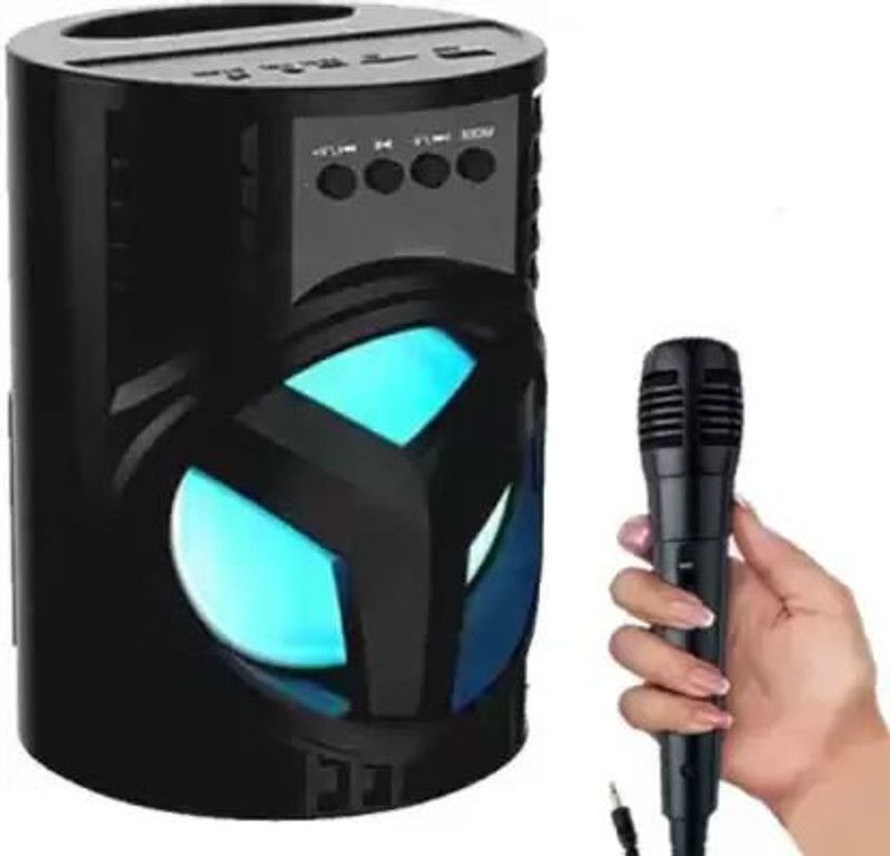 GLARIXA Super Sound Portable Wireless Outdoor Speakers Led Colour Changing Lights 5 W Bluetooth PA Speaker  (Black, Stereo Channel)