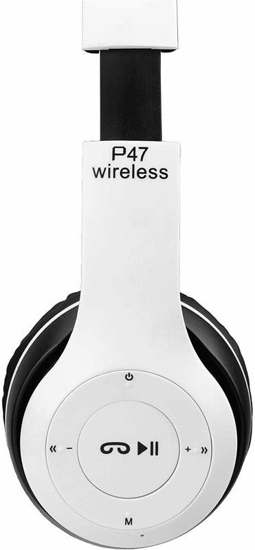 RECTITUDE 100% BEST QUALITY BLUETOOTH HEADPHONE WITH IN BUILD MIC FOR MUSIC & GAMING. Bluetooth & Wired Headset  (White, On the Ear)