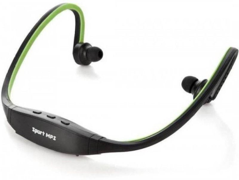 JNMART BS19C bluetooth Headphone With SD Card Alot and FM Bluetooth Headset  (Green, In the Ear)