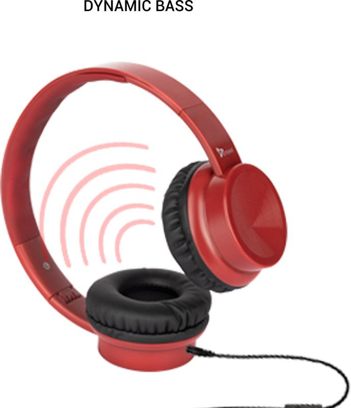 Syska HS3200 Sound Pro Wired Headset  (Red, On the Ear)