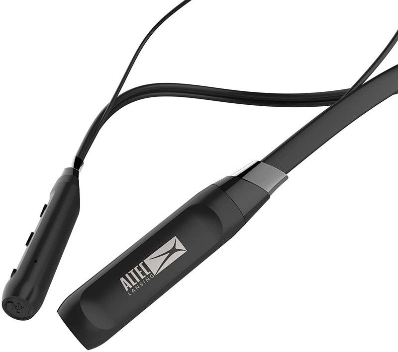 ALTEC LANSING AL-NB-02 Bluetooth Wireless Neckband Earphones With Bass Booster Button Bluetooth Headset  (Black, In the Ear)