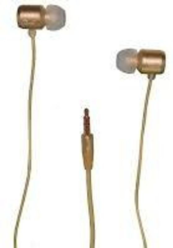 EARPHONE Wired Headset  (GOLDEN, In the Ear)