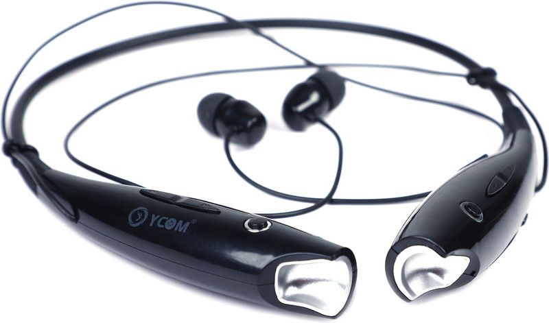 Ycom J13 Bluetooth Headset 5Hrs Music Time HD Sound Bluetooth Headset  (Black, In the Ear)