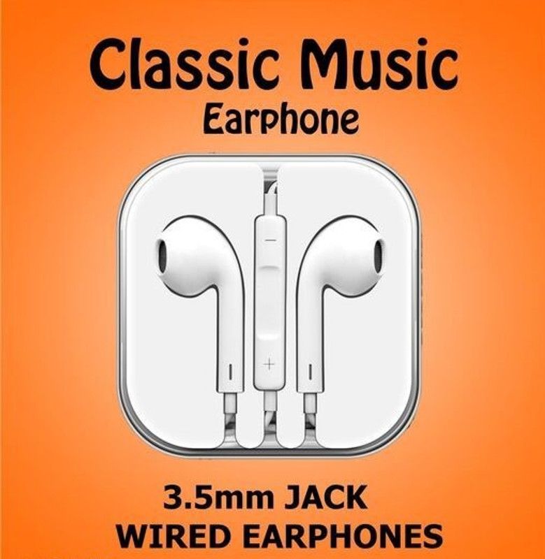 classic music earphone 3.5mm Jack wired Earphones Wired Headset  (WHITE, In the Ear)