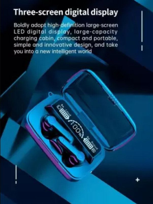 New Edition TWS M19 Gaming Earbuds Bluetooth5.0 Wireless LED Digital DisplayK6 Bluetooth Headset  (Black, True Wireless)
