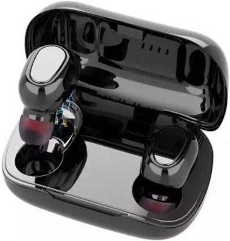 keeva TWS L21 Wireless dual ear High Bass Bluetooth Headset with Mic Bluetooth Headset  (Black, True Wireless)