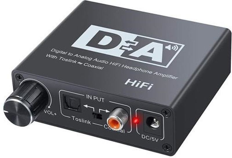 microware HIFI Coaxial Toslink Digital To Analog Audio Adapter RCA L/R Converter Amplifier Media Streaming Device  (Black)
