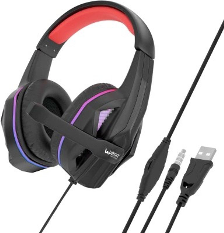 Ubon GHP-2600 Wired Gaming Headset  (Black, On the Ear)