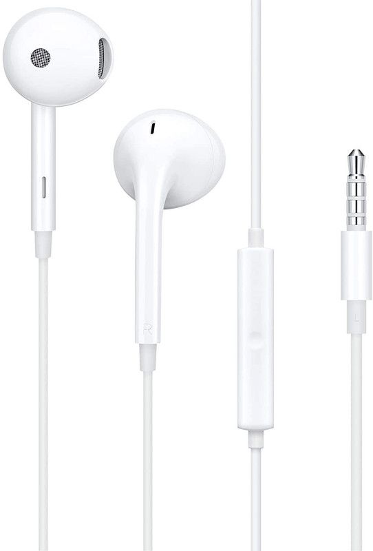 WINDE22 Wired Headset  (White, In the Ear)