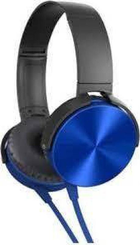 ZAUKY Deep Bass Wired Headphones Headset for Mobiles Wired Headset  (Blue, Black, On the Ear)