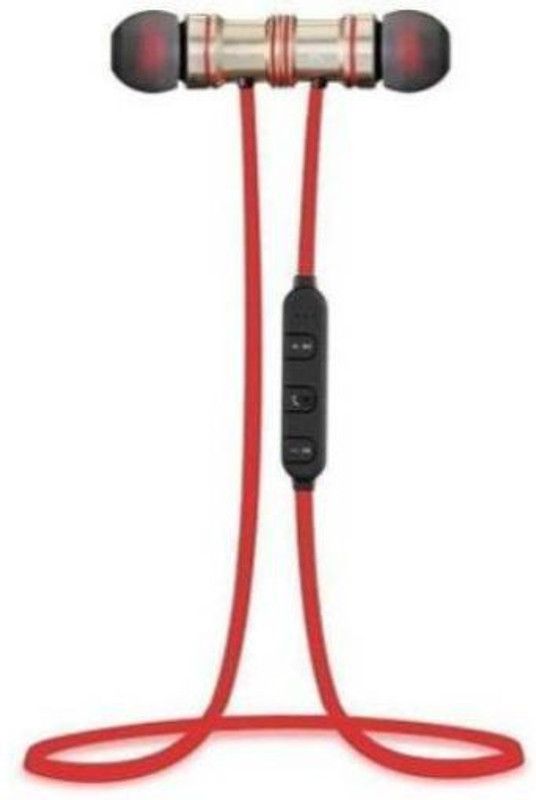 SYARA UAJ_444NMagnate Bluetoth Headset for all Smart phones Bluetooth Headset  (Red, In the Ear)