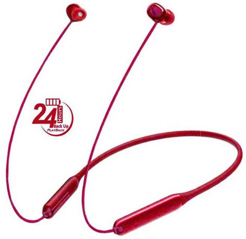ZWOLLEX New M-31 Enco 3D Bass 24Hr Long Battery Life Bluetooth Gym Headphones Bluetooth Headset  (Red, In the Ear)