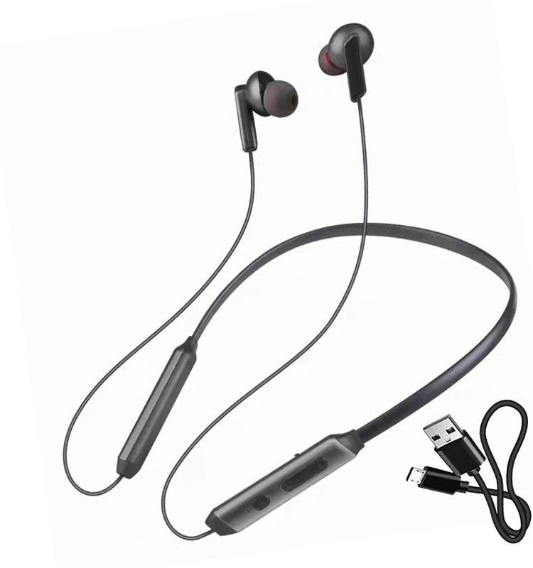 CIHROX Extra Deep Bass Hands-Free Call/Music, Sports Neckband, Sweatproof Bluetooth Headset  (Black, In the Ear)