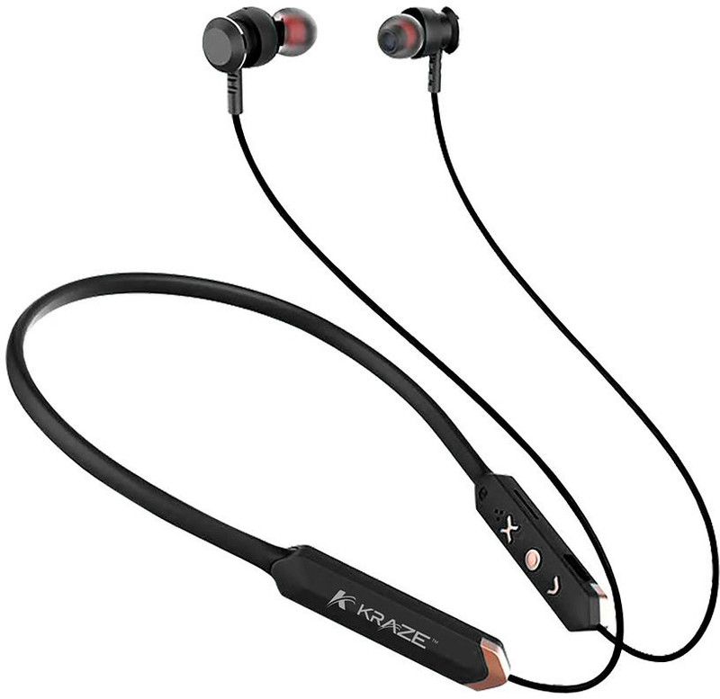 AIR NECKBAND with 35 HRS PLAYBACK (Black) Bluetooth Headset  (BLACK, In the Ear)