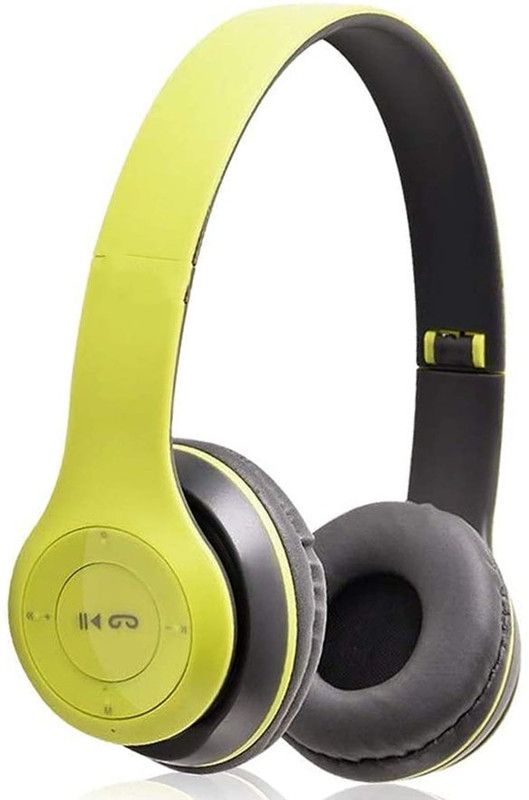 Uborn HIGH QUALITY TRUST Custom super bass stereo gaming headset p47 foldable Bluetooth Headset  (Green, On the Ear)