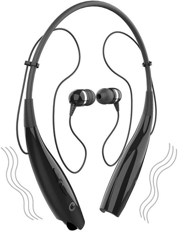HighBoy HD Premium Dynamic HD Sound Lightweight Flexible Neckband Bluetooth Headset  (Black, In the Ear)
