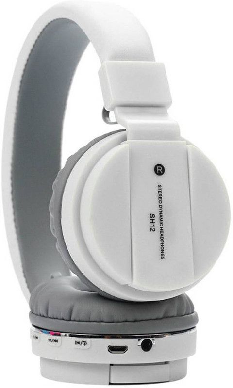 Alishark 12 Stereo Sound Bass Headphone Bluetooth Headset  (White, On the Ear)