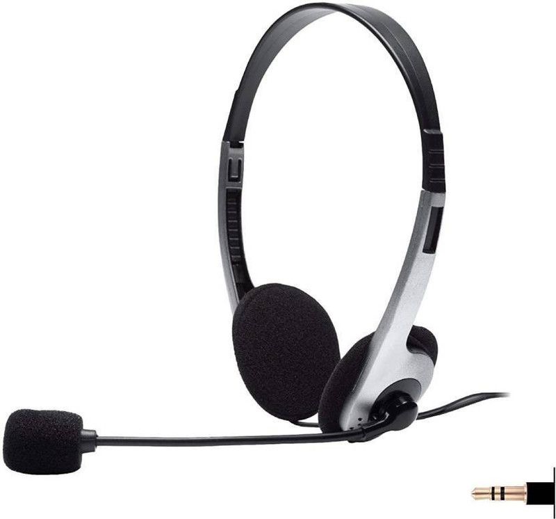 H500 Wired Headphone for Crystal Clear and Distortion-Free Calls Wired Headset Wired Headset  (grey, black, On the Ear)