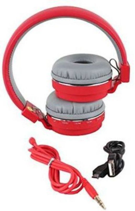 SYARA UKK_669J_SH12 Over the head Bluetooth Headset Bluetooth Headset  (Red, On the Ear)