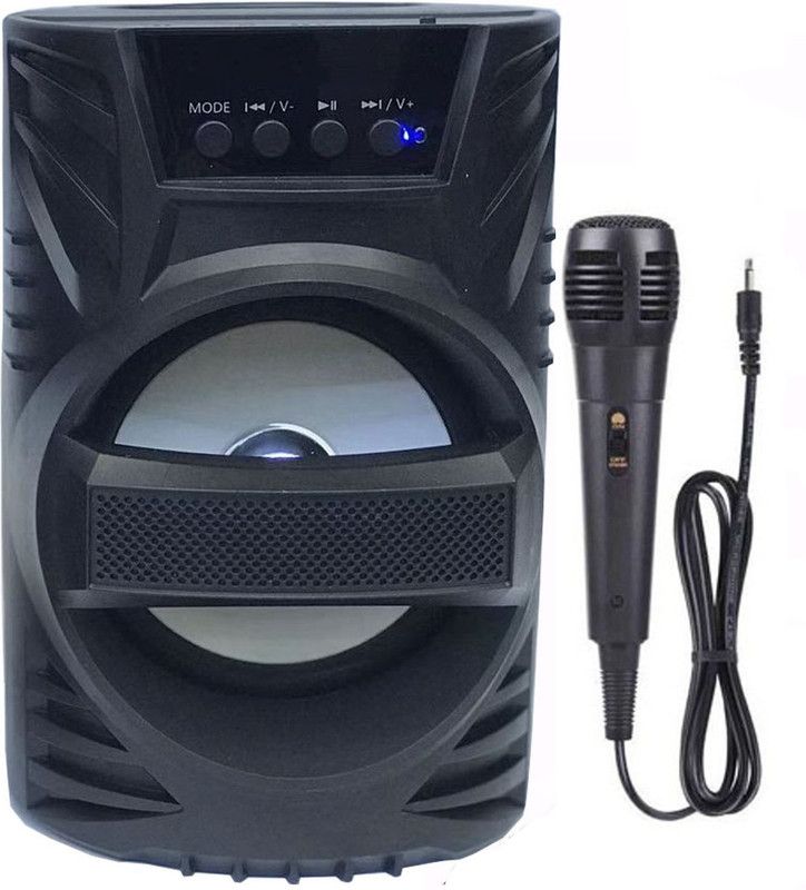 Worricow Newest High Quality Sound Wireless With Handheld Mic Hi-Fi 10 W Bluetooth Speaker  (Black, Stereo Channel)