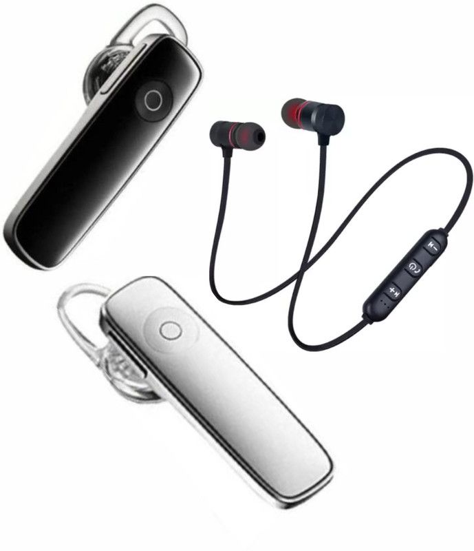JVMART SPORT MAGNET BT K1 PACK OF 3 Bluetooth Headset  (BLACK, WHITE, In the Ear)