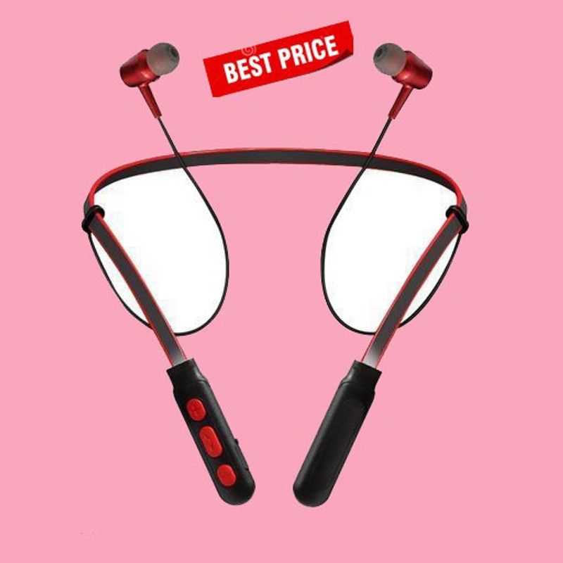 ARNAH TREASURE Neckband Wireless Bluetooth Bluetooth Headset  (RED, True Wireless)