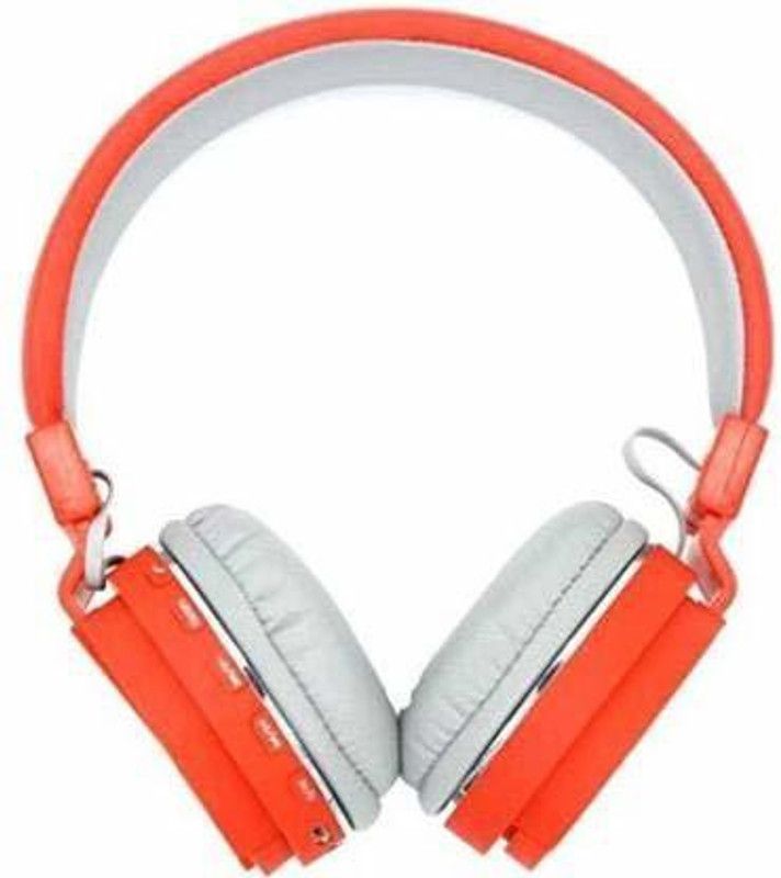 SH-12 Bluetooth Wireless headphone deep bass Bluetooth Headset Bluetooth Headset  (White, Orange, On the Ear)