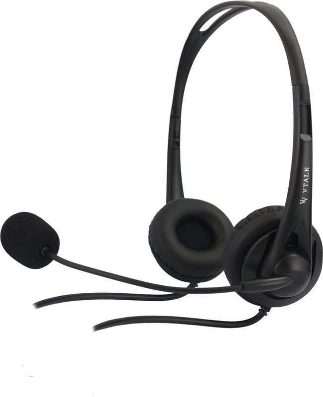 VVH VTALK135 Wired Headset  (Black, On the Ear)