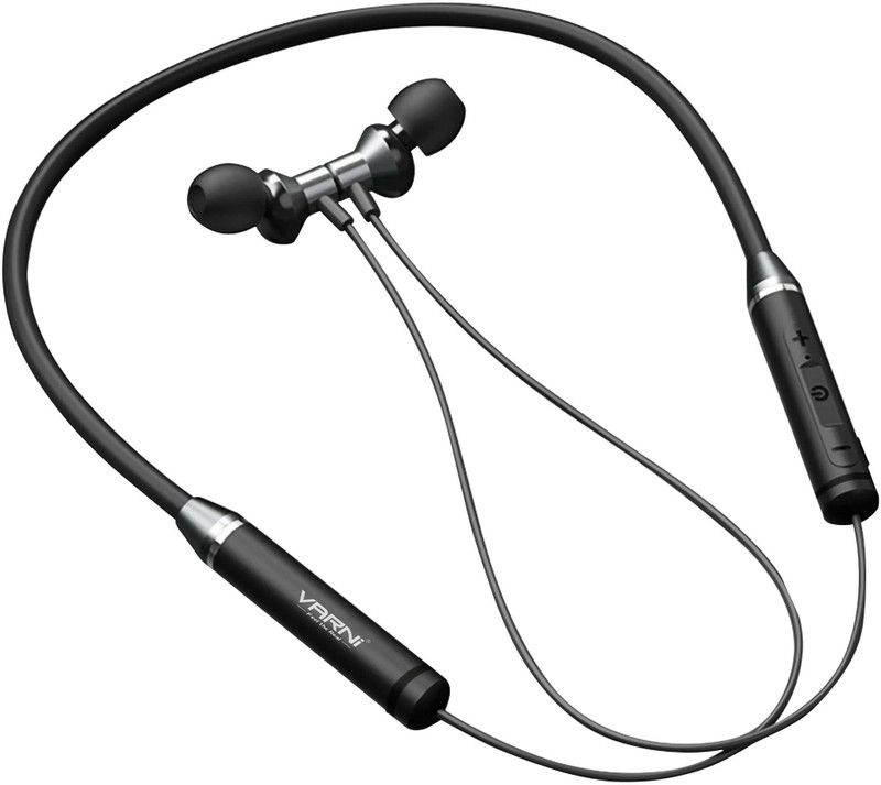 Varni Z+4 Flexible With 22Hours Playtime, Sweat-Resistant Magnetic Earbuds Bluetooth Headset  (Black, In the Ear)