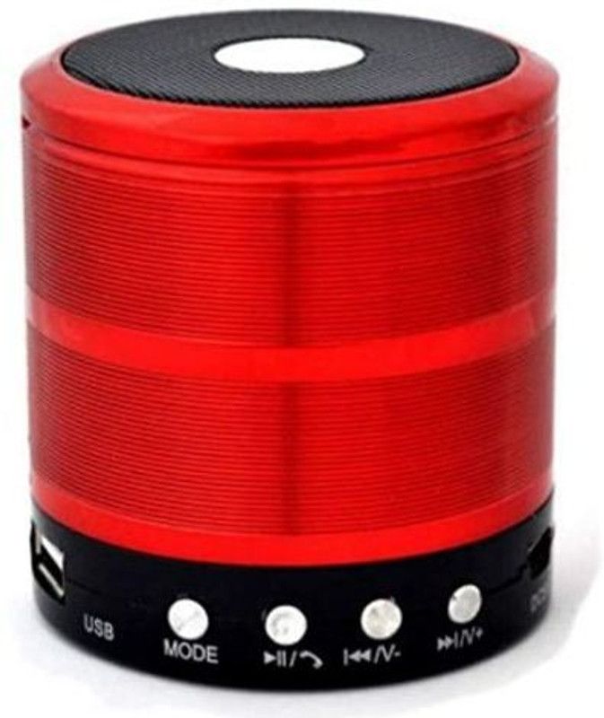 Radhey Lights WS 887 10 W Bluetooth Laptop/Desktop Speaker  (Red, Stereo Channel)