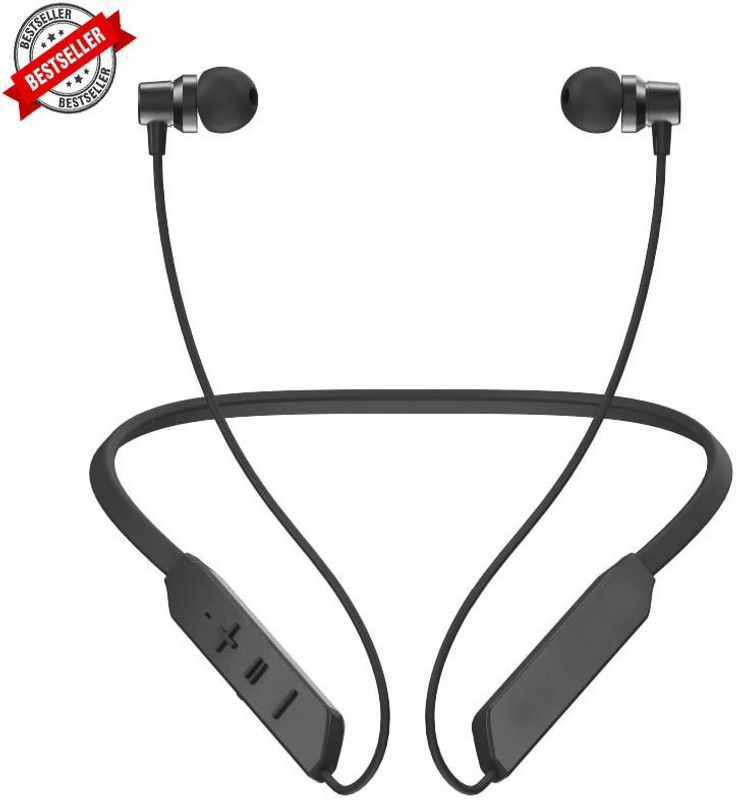 Best BT Max Wireless In Ear Neckband with Mic 30H Battery Life & Extra Bass Bluetooth Headset  (Black, In the Ear)