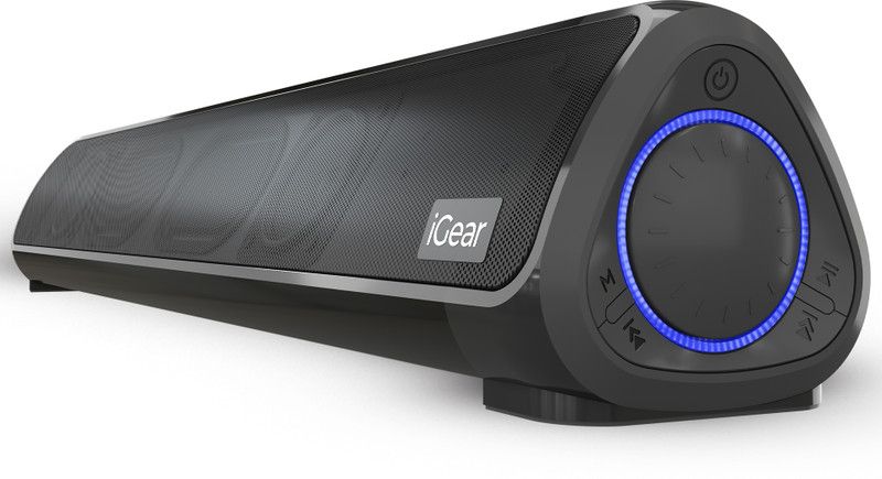 iGear iGear Bluetooth Soundbar - Immerse 20 W, Inbuilt SubWoofer, FM ,Micro SD, USB 20 W Bluetooth Soundbar  (Black, 2.0 Channel)