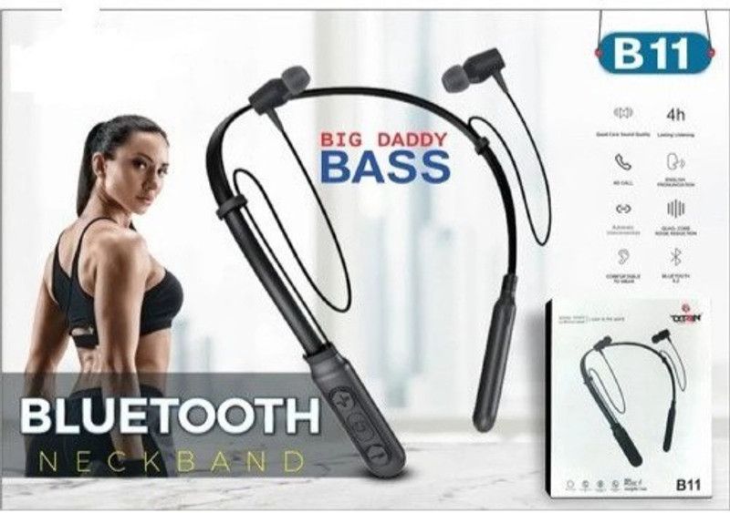 GUGGU TEJ_405A_B11 Neck Band Bluetooth Headset Bluetooth Headset  (Black, In the Ear)