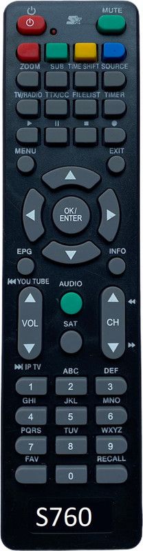 Upix SH-S760 Free Dish (WiFi) DTH Remote Compatible for eLink Smart Free Dish DTH (with WiFi) (No Voice) Remote Controller  (Black)