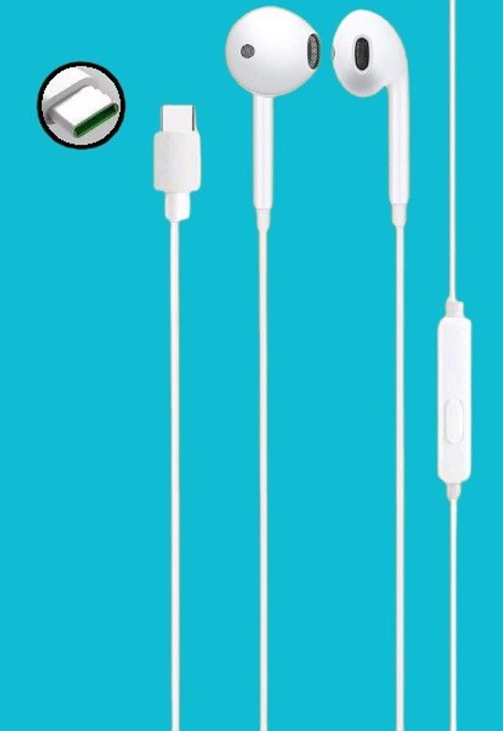 Type C Jack Earphone For Oppo Reno 8 Pro, Oppo Reno 6 5G, Oppo Reno 6 Pro 5G Wired Headset  (White, In the Ear)