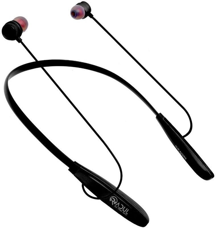 Radul K111 Wireless Neckband, Hi-Resolution Audio, Sweatproof Earbuds | 20H Playtime Bluetooth Headset  (Black, In the Ear)