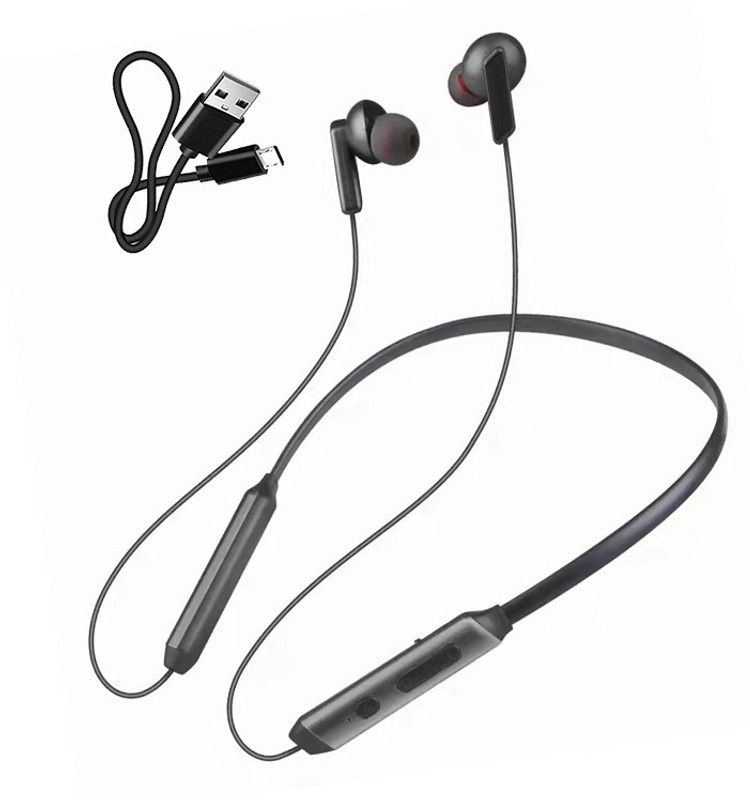 CIHROX Advanced Bluetooth V5.0 Punchy Bass in-Built Microphone, IPX5 Trusted Waterproof Bluetooth Headset  (Black, In the Ear)