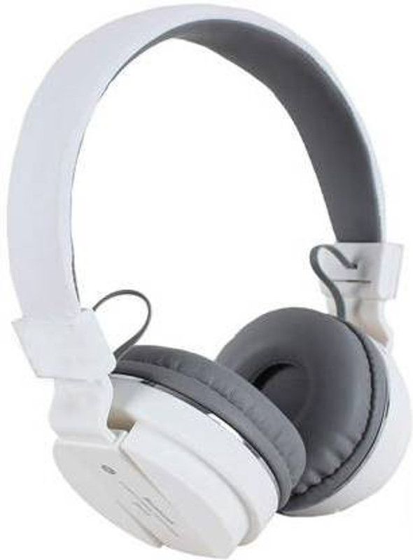 LOPAZ SH12 Wireless Headphone Bluetooth with Mic Bluetooth Headset  (White, On the Ear)