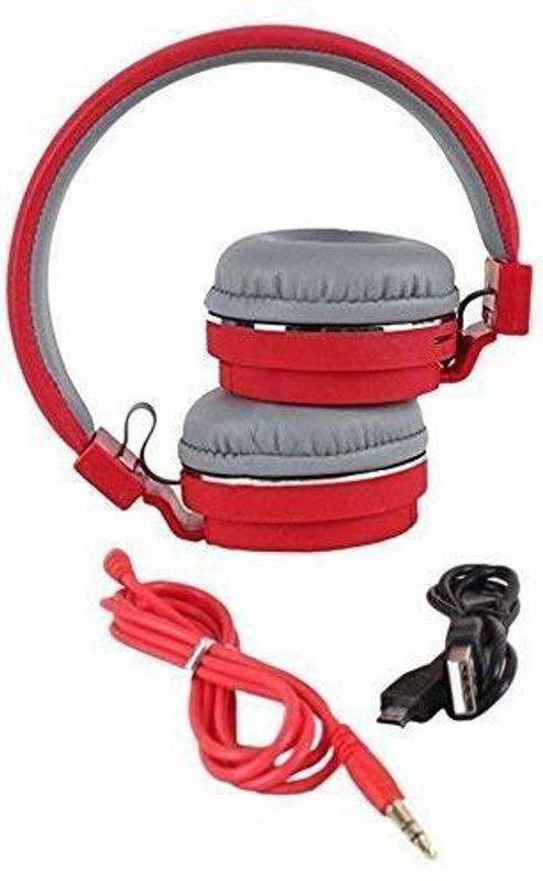 JOKIN S_H12 HD sound headphone Bluetooth Headset  (Red, On the Ear)